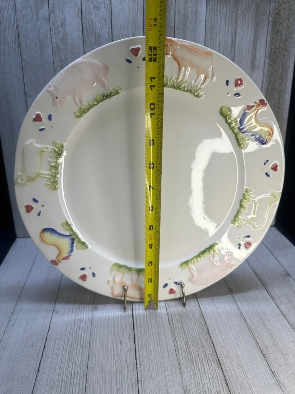 Vtg Stefani Farmhouse Animals Pig Sheep Cow 12.5